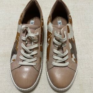 Myra Bag Tan and Brown Sneakers with Camouflage Pattern